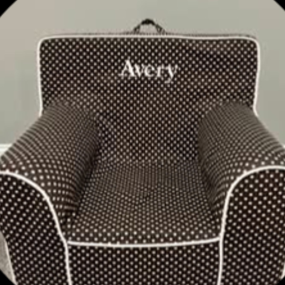 Pottery barn everywhere chair Brown With White Polka Dot Kids Accent Chair Cover